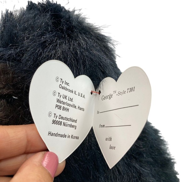 TY Beanie Babies Gorilla Beanie Buddies Plush Toy Stuffed Animal Retired 1995 - Picture 10 of 15